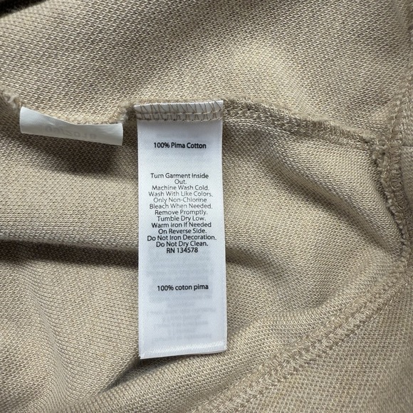 Vineyard Vines Mens 2XL 1/4 Zip Pullover Tan Khaki Pima Cotton Sweater - Picture 4 of 5